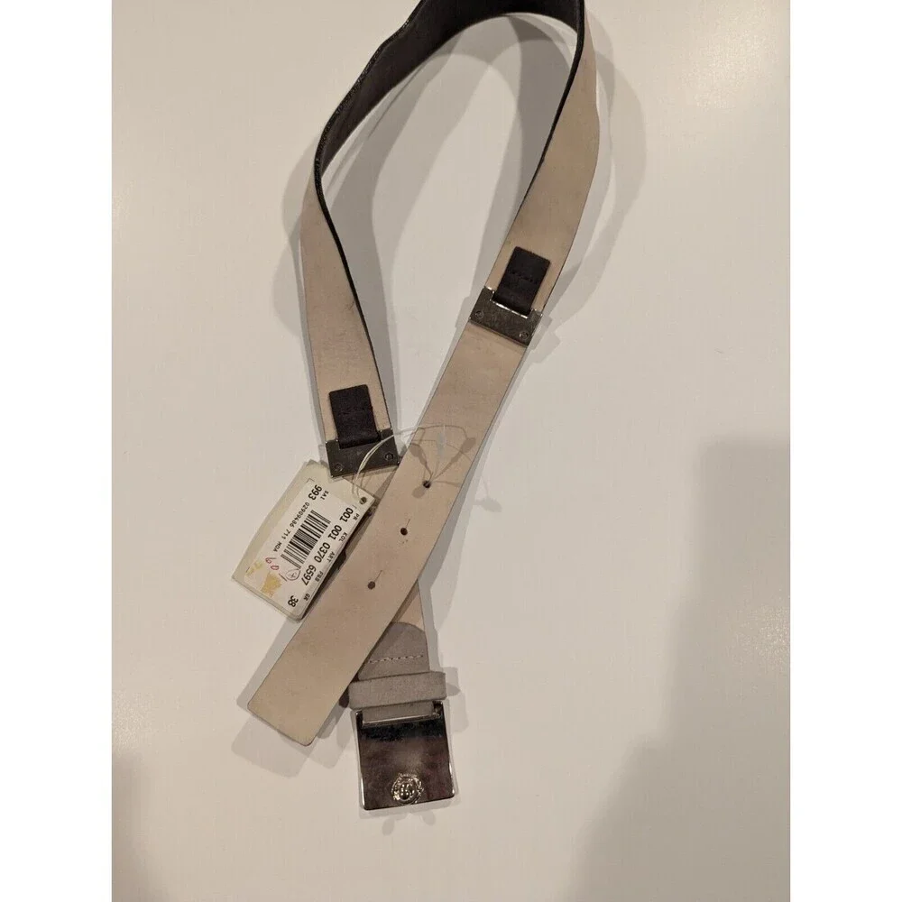 Vintage 80s Deadstock Mondi Two-tone Suede‎ Belt NWT Small Silver Accents Chic
